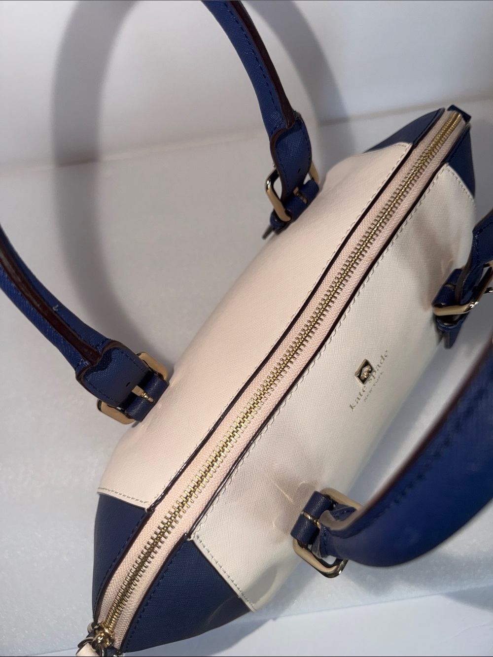 KATE SPADE New York Cove Street Pippa Satchel Pebble French Navy Leather - Picture 10 of 16